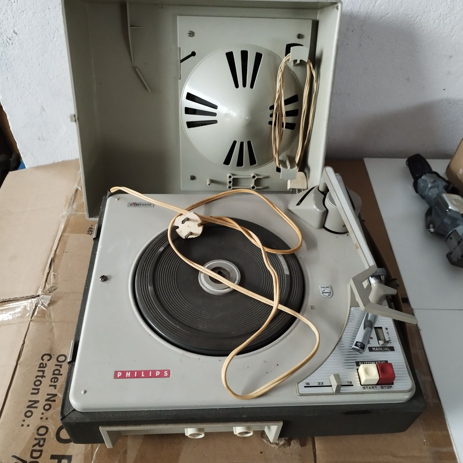 Gramofon Philips Ag4025W lata 50 retro Vintage