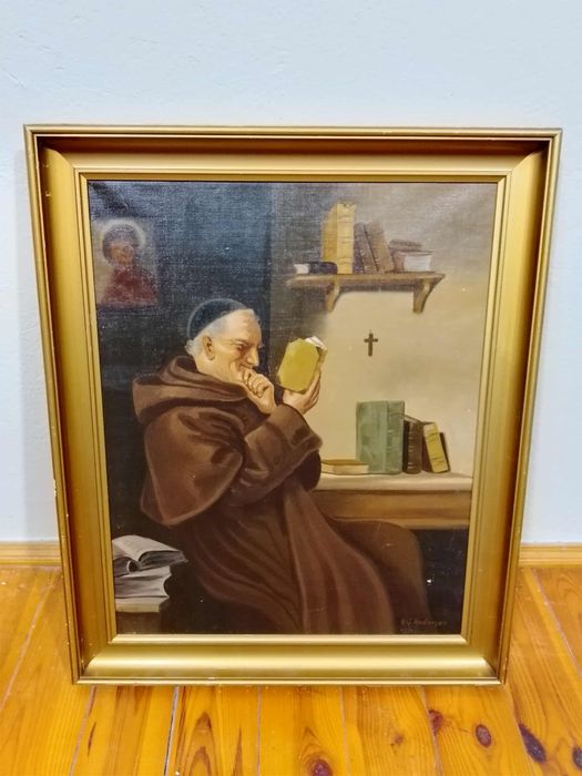 Stary obraz na płótnie sygnowany