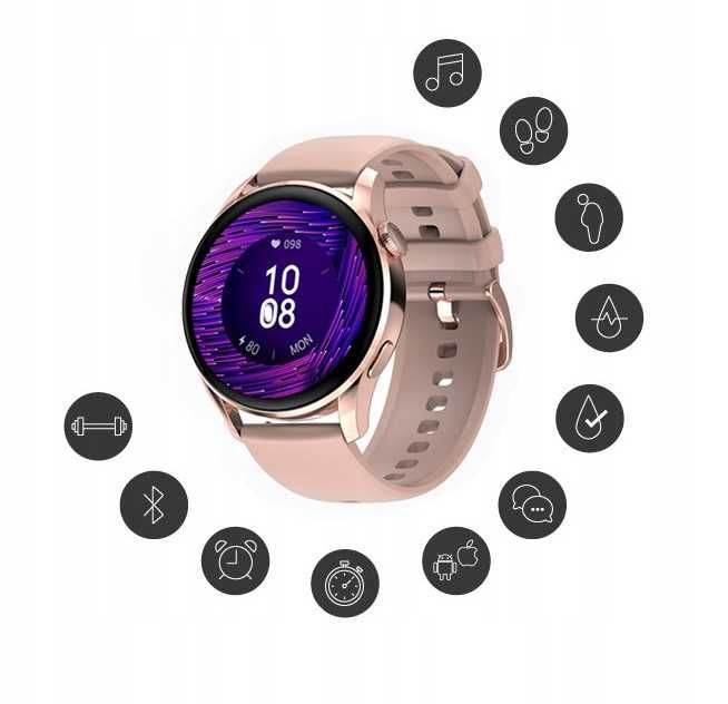 SMARTWATCH Damski DT 4+ Rozmowy MENU PL Indukcyjne ładowanie