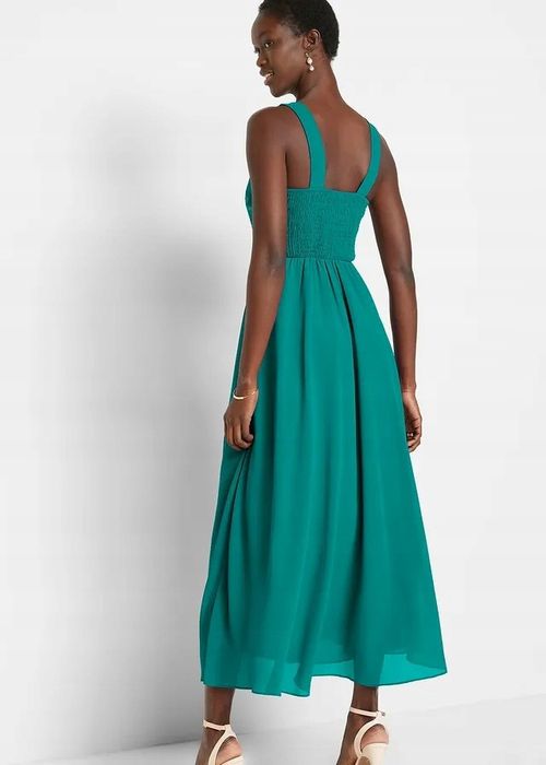 B.P.C sukienka szyfonowa długa zielona z cekinami PREMIUM ^44