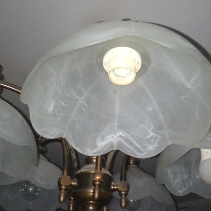 Żyrandol mosiężny PRL antyk vintage kolekcja wystrój