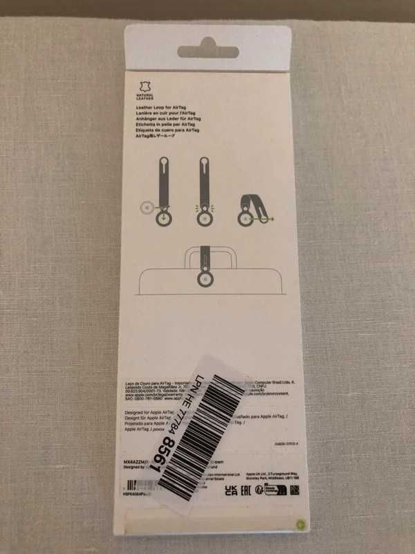 Apple airtag leather loop nowy brazowy