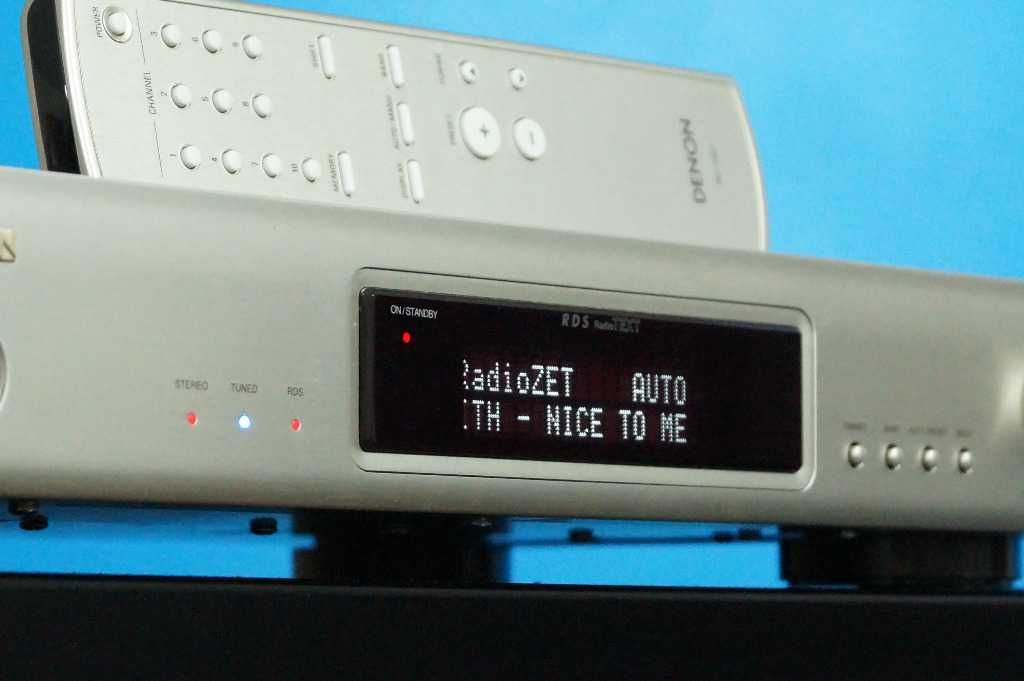Tuner stereo fm DENON TU-1500AE z pilotem i kartonem srebrny gwarancja