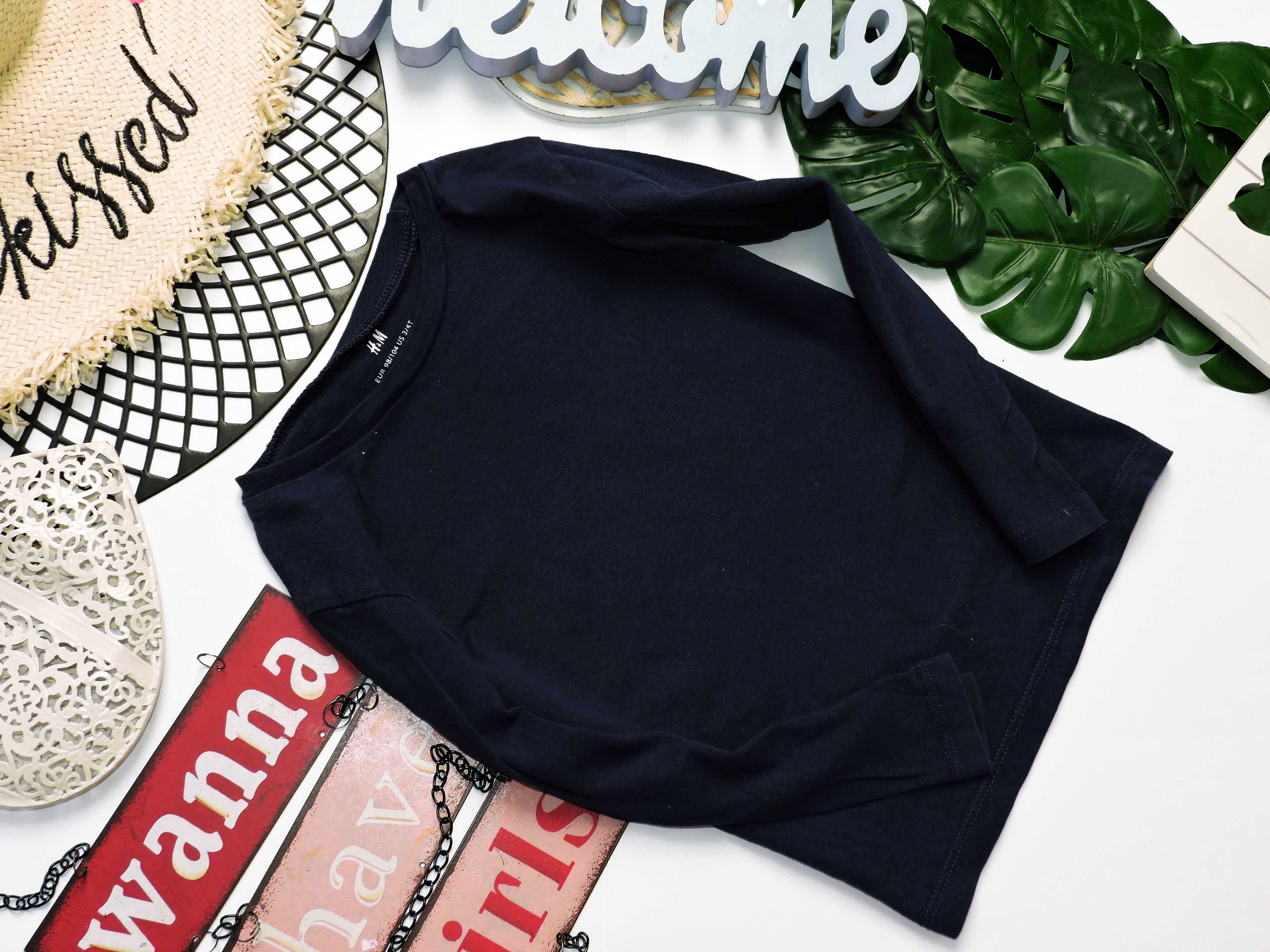 H&M - granatowa bluzeczka basic r 98/104
