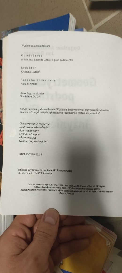 Geometryczne podstawy grafiki inżynierskiej. Cz. 1 i 2. B. Januszewski