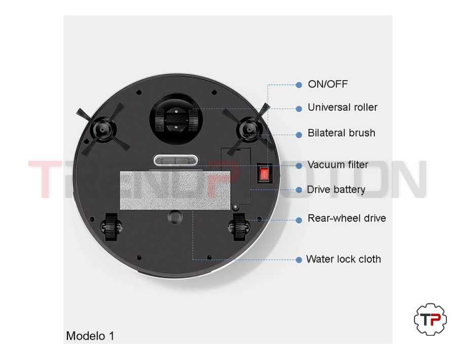 Robot Aspirador Inteligente c/ Comando ou app
