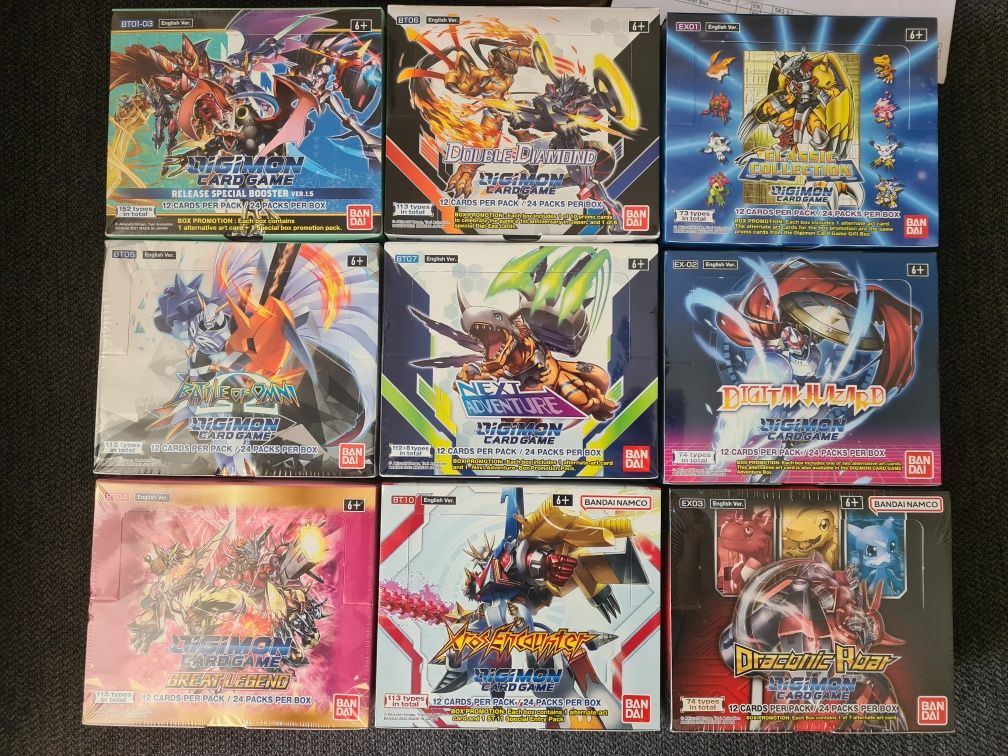 Digimon 1.5, BT-04, BT-05, BT-06, Ex-1, Ex-2, Ex-3