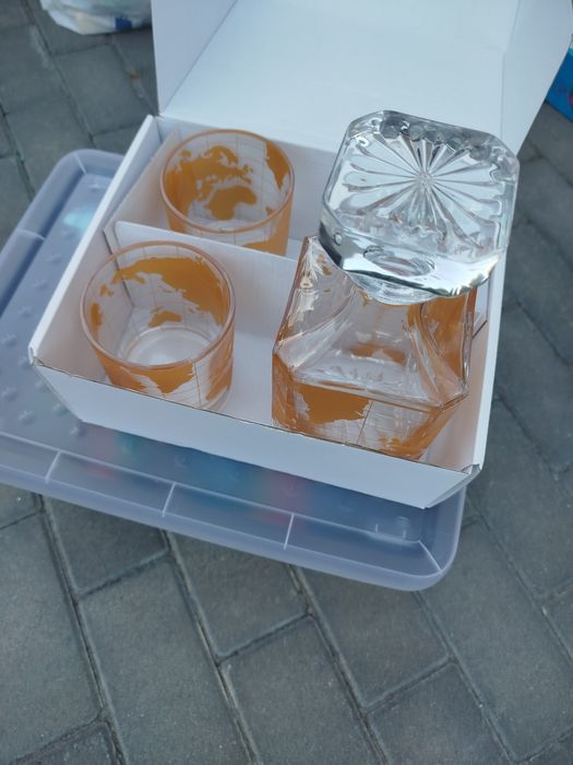 Szklanki i karafka do whisky, alkoholi, nowy zestaw