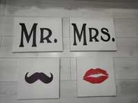 Obraz Mr.&Mrs. 4 elementy - stan IDEALNY