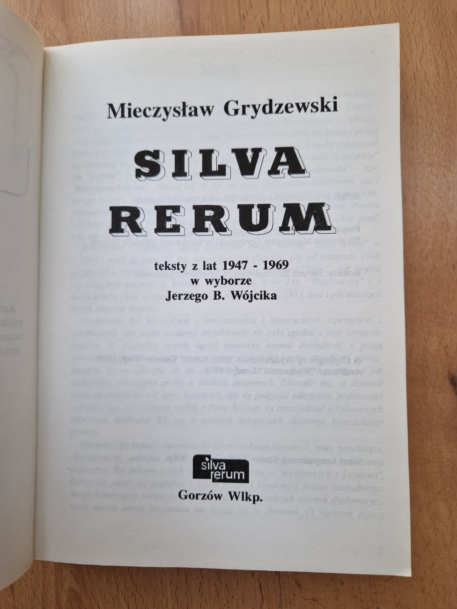 Silva Rerum. Teksty z lat 1947 - 1969 - Mieczysław Grydzewski