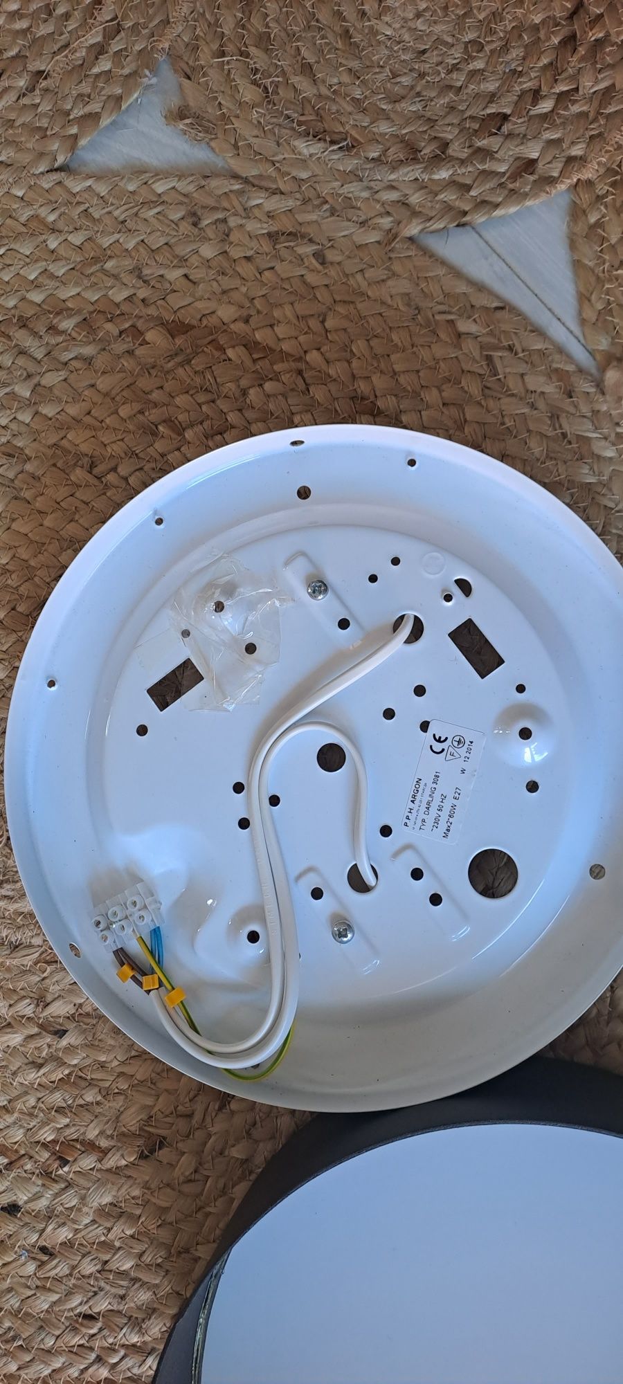 Lampa,  plafon czarny, średnica 25cm
