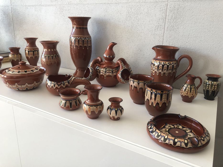 Duży zestaw kamionki, ceramiki bułgarskiej z czasu PRL