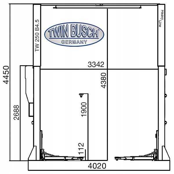 Podnośnik dwukolumnowy Twin Busch TW 250 B4.5