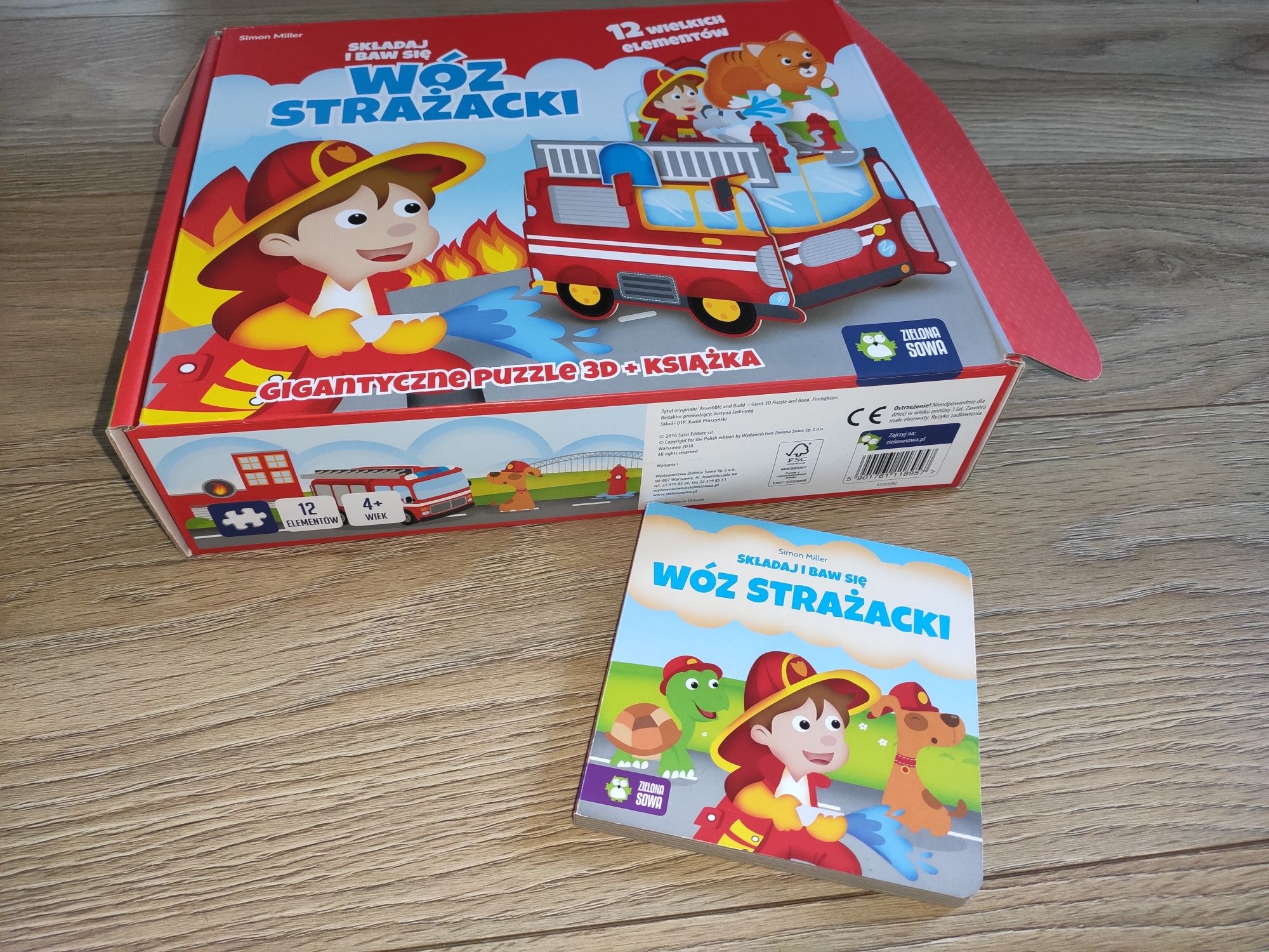 Puzzle 3D wóz strażacki dla 3-4 latka