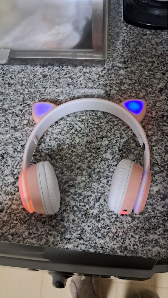 Fones Gato com luzes led