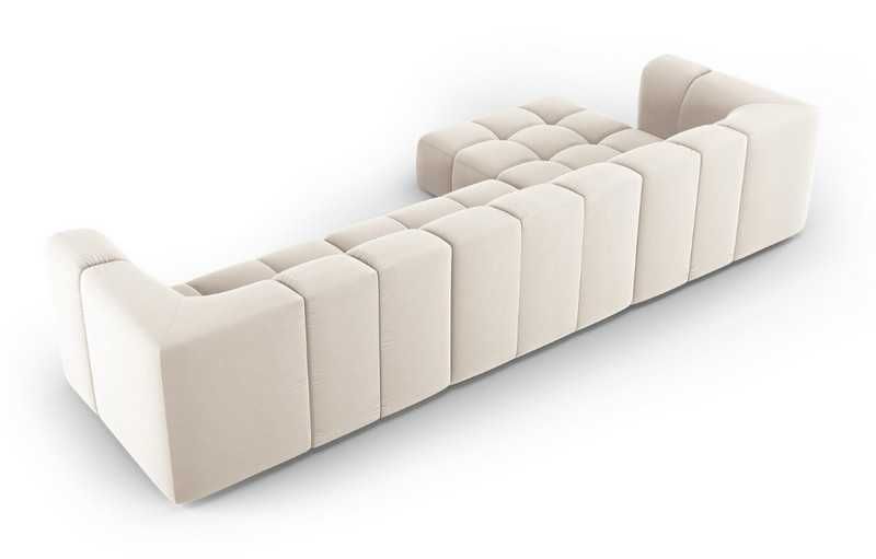 Sofa modułowa lewostronna 5 os Serena Welur beż Micadoni 316x160x70cm
