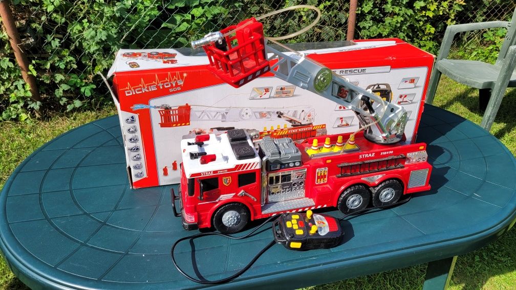 Wóz strażacki na kabel, dickie toys