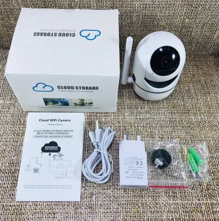 Поворотная камера видеонаблюдения wifi маленькая для дома, офиса