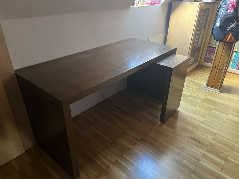 OFERTA! Biurko Malm z wysuwanym panelem
