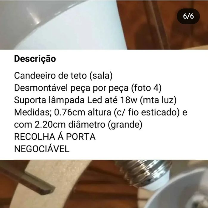 Candeeiro de teto...