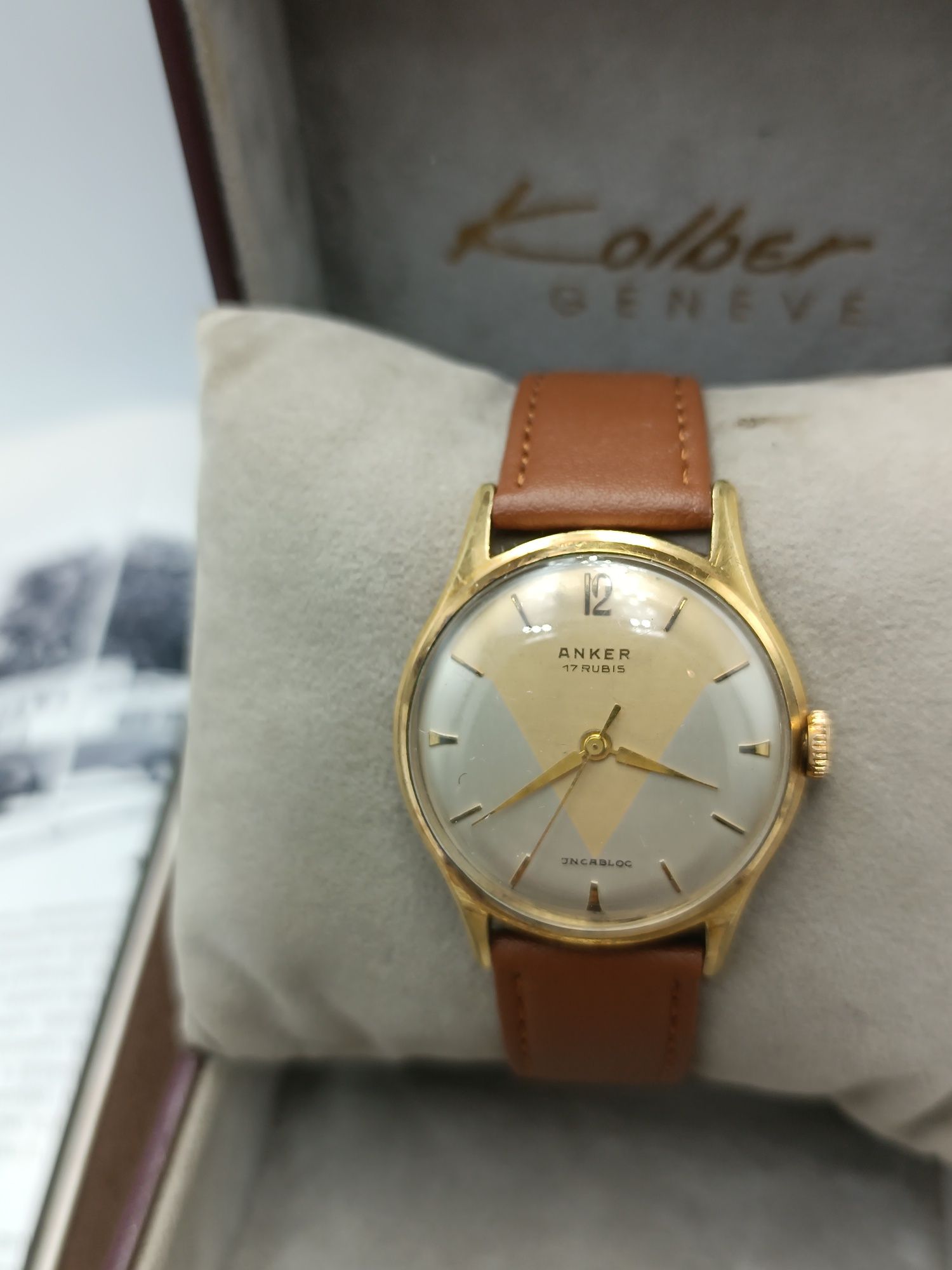 Zegarek anker 17 jewels  pozłacany au mechaniczny