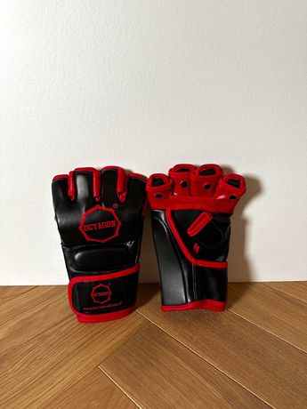 NOWE! Rękawice MMA grapplingowe OCTAGON  czarny + czerwony rozmiar L