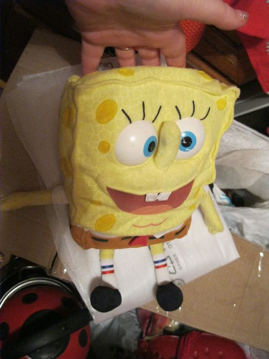 детская мягкая игрушка спанч боб губка боб Sponge Bob сзади карман
