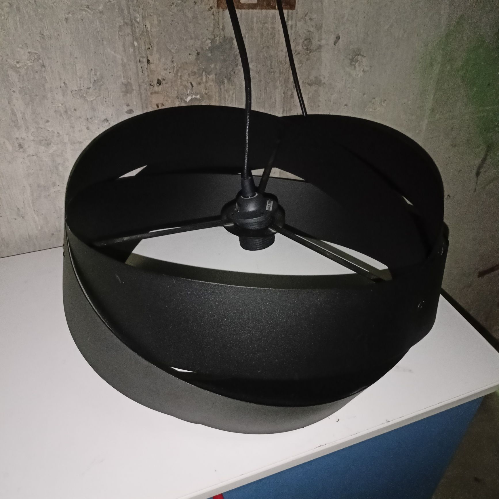 LAMPA sufitowa wisząca 42 cm  czarna , waza  na  owoce gratis !!