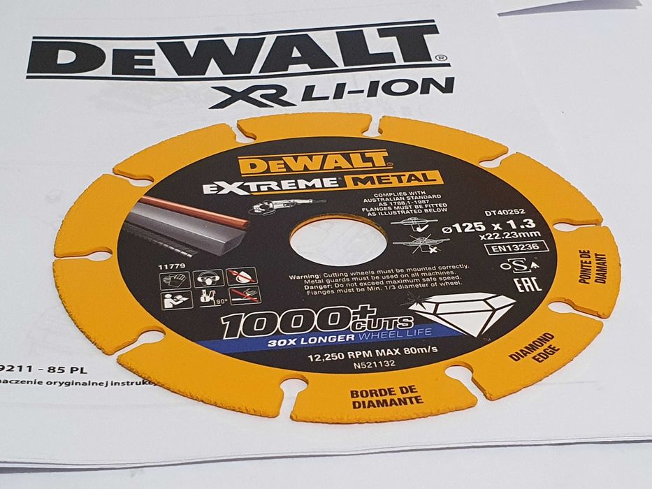 Tarcza do metalu DEWALT 125mm diamentowa Super Jakość stal inox żeliwo