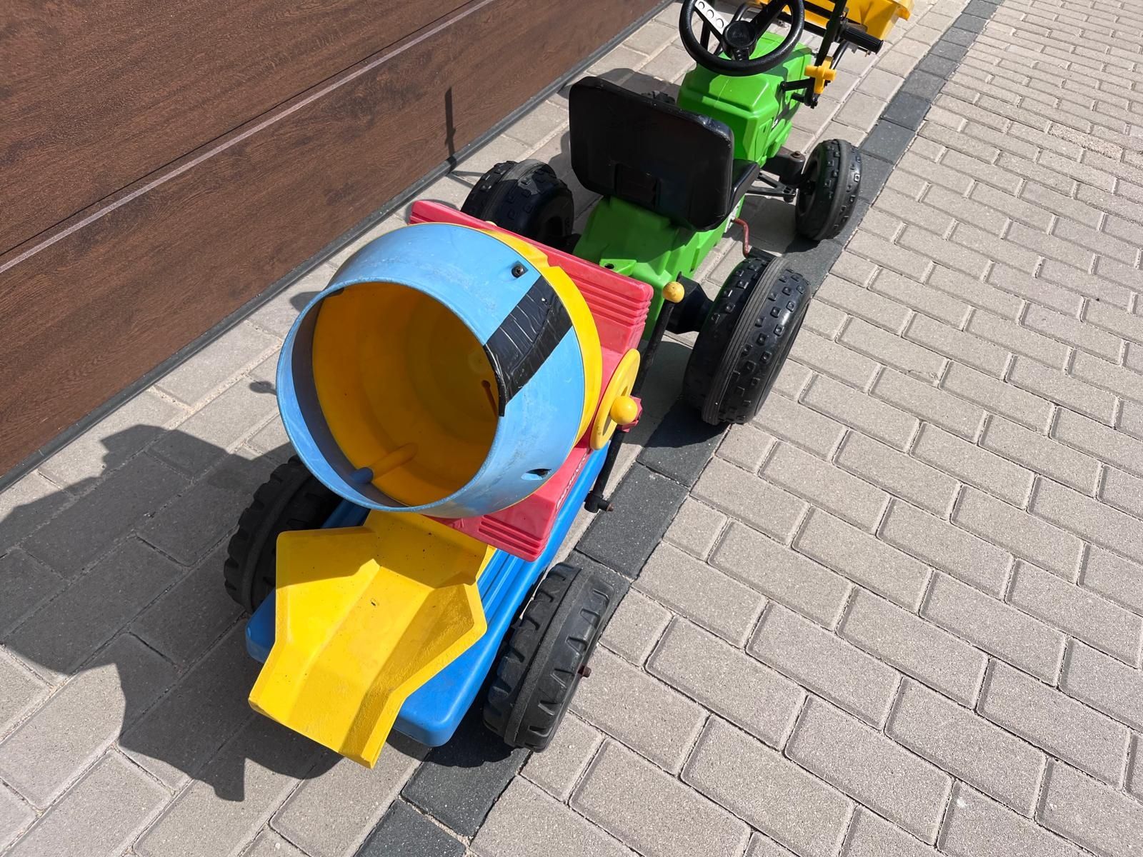 Traktor na pedały z przyczepą gruszką ładowacz jeździk ogrodowy