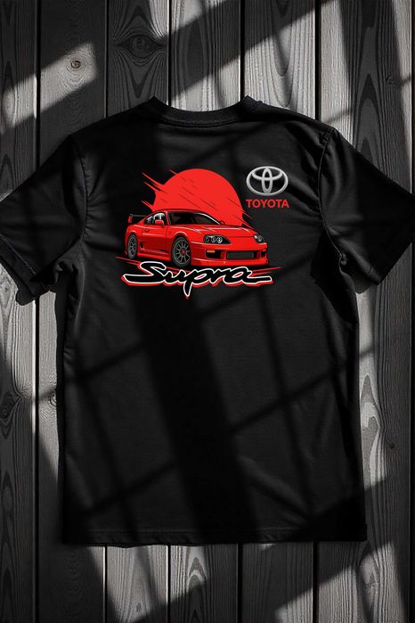 Koszulka M Czerwona Toyota Supra MK4 | Prezent dla Fana Motoryzacji
