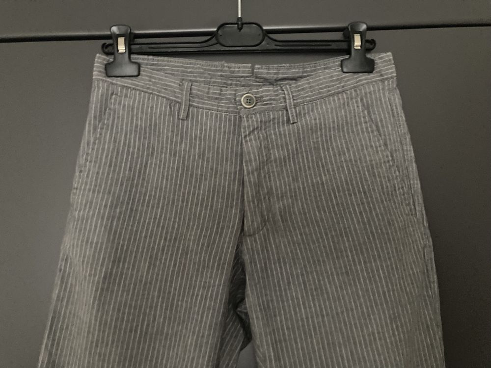 Spodnie Massimo Dutti, szaro-biale paski, r. M