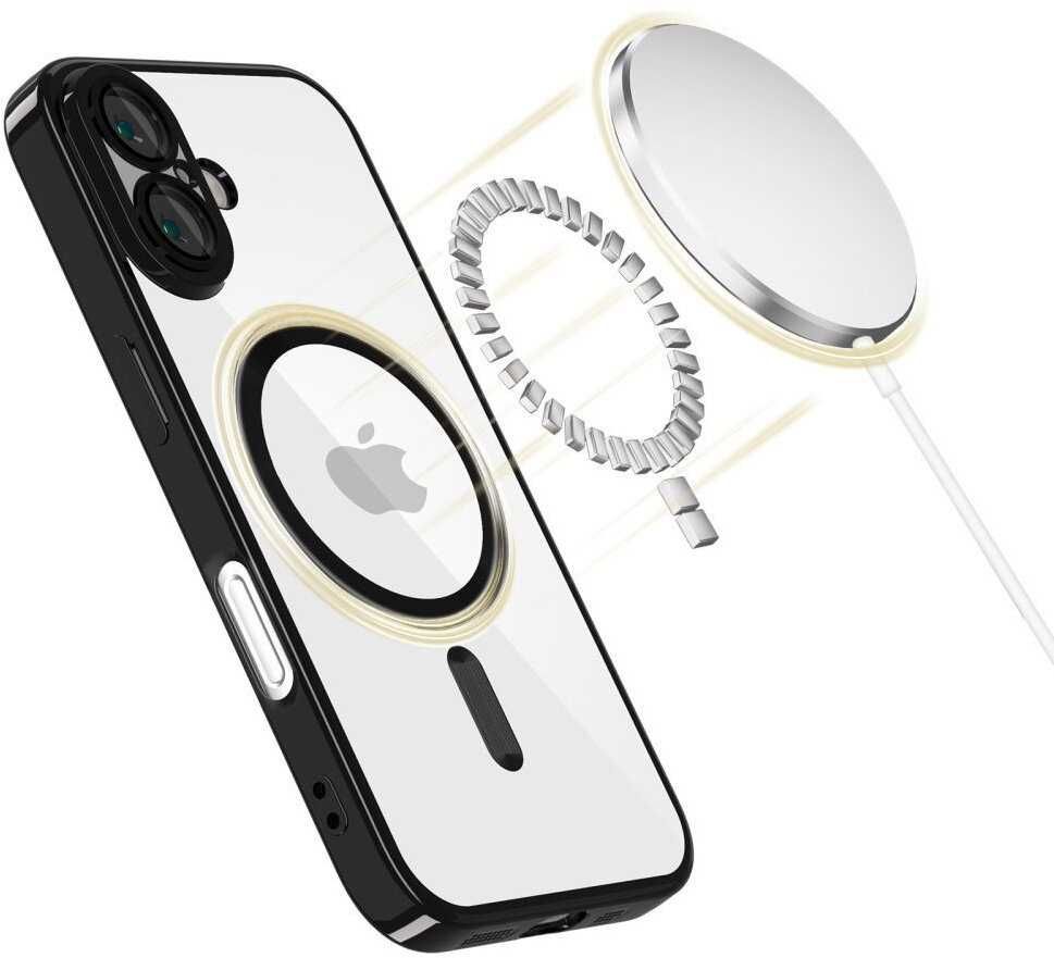Etui do Apple iPhone 16e Magsafe Czarne Case + Pełne Szkło Hartowane