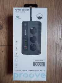 Сетевой фильтр Proove Power Socket PD-03 (3 розетки+5 USB+1 Type-C)