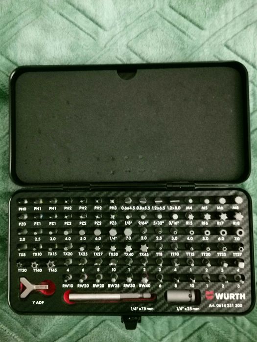 WURTH !!! Zestaw bitów 1/4” 105 elementów !!!