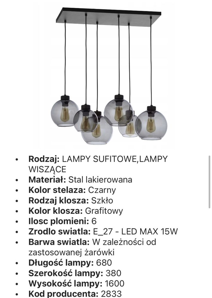 Lampa wiszaca TK