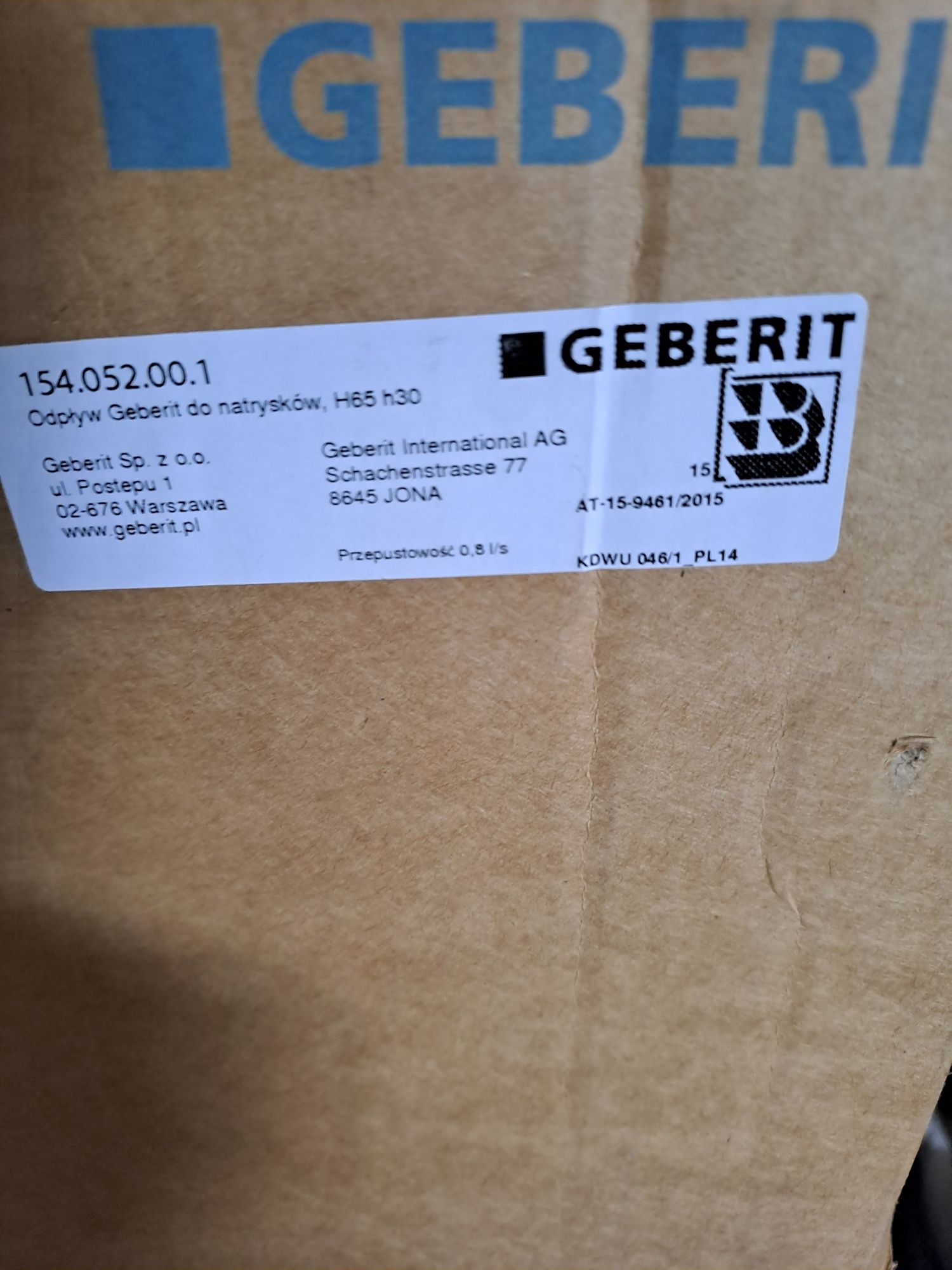 Wpust podłogowy Geberit  DN40 154.052.00.1 h65 h30 okaz