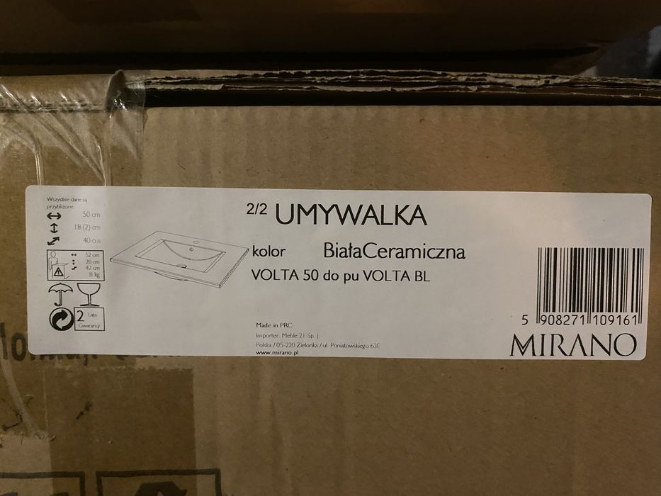 Szafka łazienkowa zlew ceramiczny Mirano 46 cm