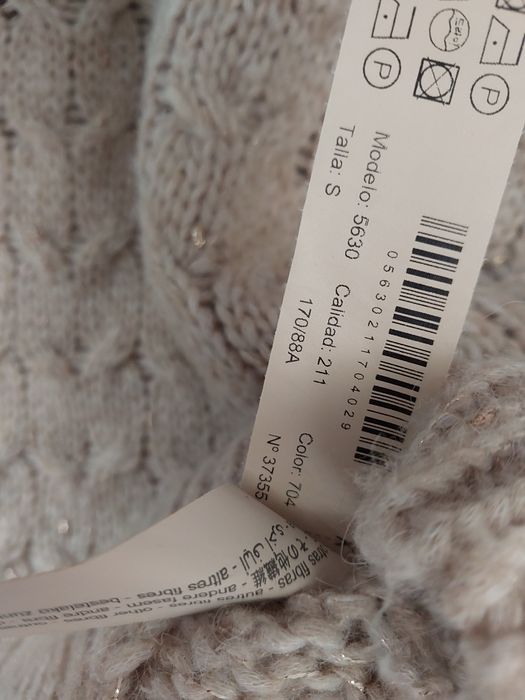 Sweter z złota nitką Massimo Dutti S M z wełną i alpaką