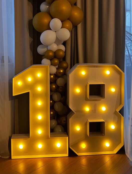 Cyfry led na urodziny 18