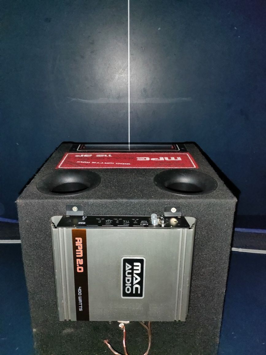 Tuba Mac Audio 1000W + wzmacniacz Mac Audio 400W + okablowanie