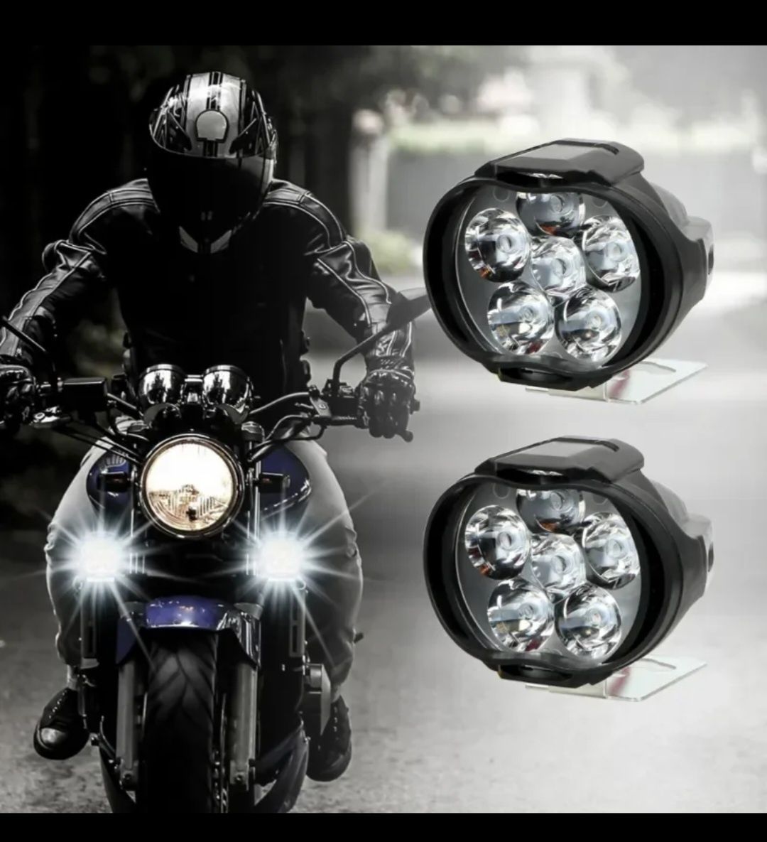 Reflektory motocykl/quad led nowe 12v/6w białe