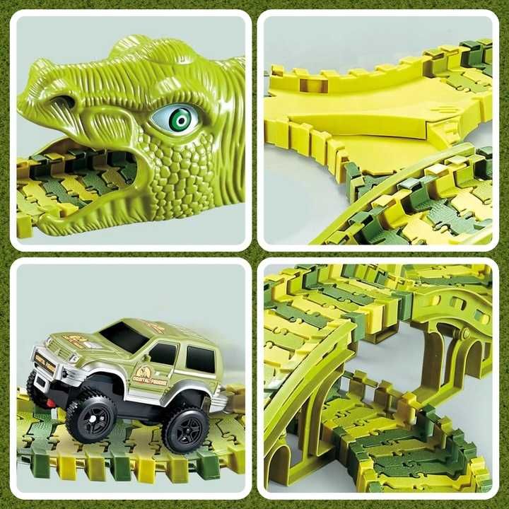 Mega Tor Wyścigowy Dinozaur Park Track z 270 Elementami + samochodzik