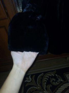 Шуба мутон з норкою