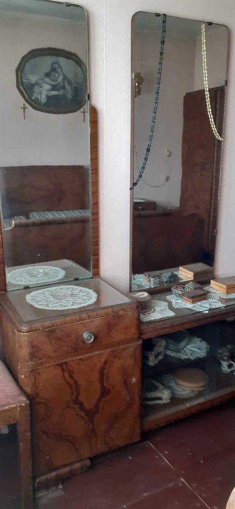 Meble lata 60 fornirowane łóżko toaletka stół krzesła szafa sypialnia