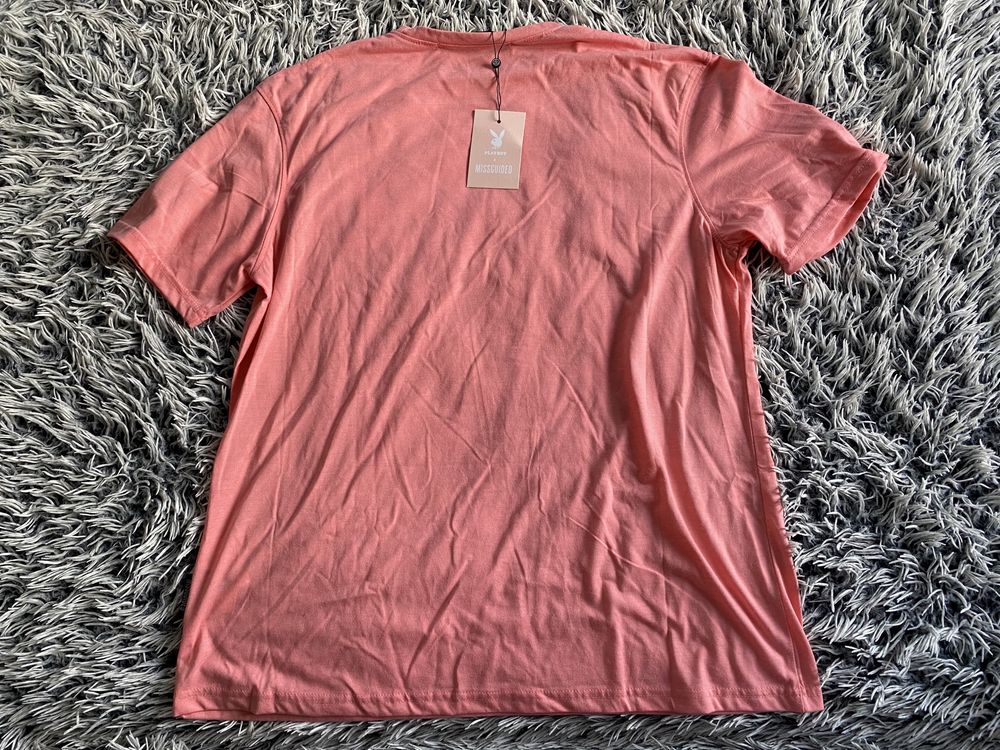 T-shirt koszulka podkoszulek różowa Missguided x Playboy