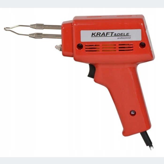 Lutownica transformatorowa 100W dioda led pistolet + zestaw Kraft&Dele