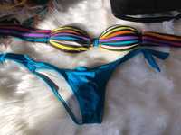 bikini brasileiro tons azul e preto tamanho s