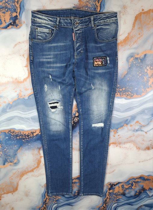 Джинсы Dsquared2 заужненные рваные потертые мужские штаны