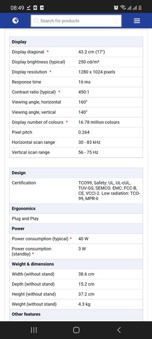 Monitor LG flatron L1715S
